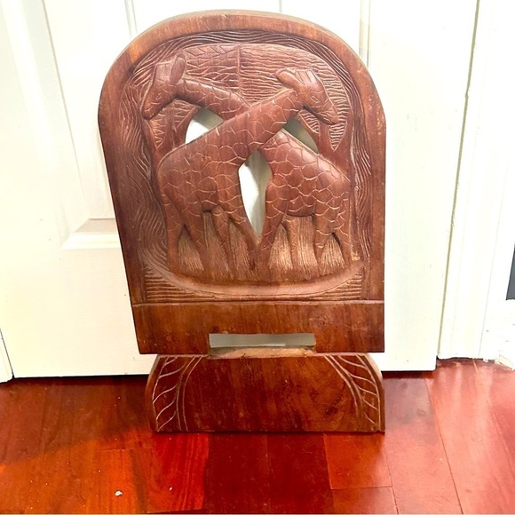 African Tribal Birthing Chair artisan wall hanging tribal carved back only